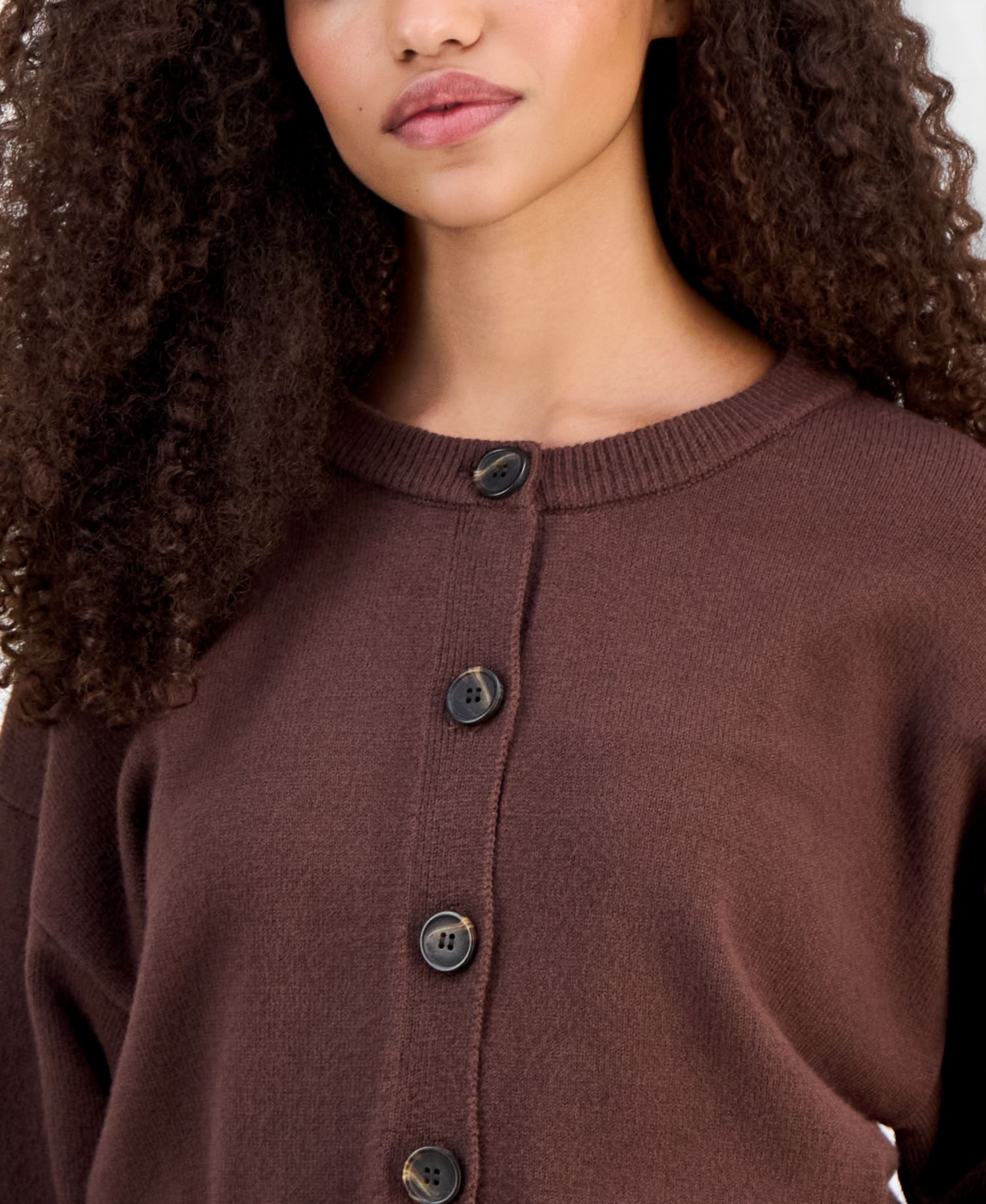 Juniors' Crewneck Cropped Cardigan
