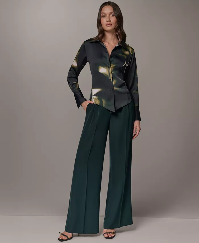 Petite Collared Button-Front Blouse - thumbnail 2