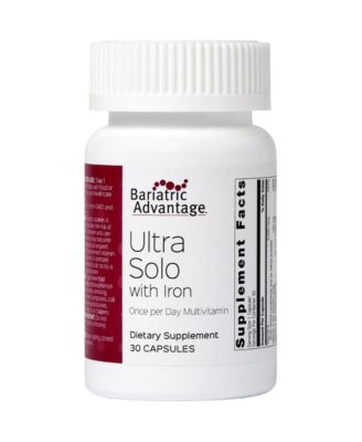 Ultra Solo with Iron Once Per Day Daily Multivitamin for Bariatric Patients with Thiamin, Vitamin A and More 30 Capsules