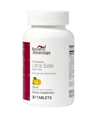 Chewable Ultra Solo with Iron Once Per Day Daily Multivitamin for Bariatric Patients with Thiamin, Vitamin A 30 Tablets