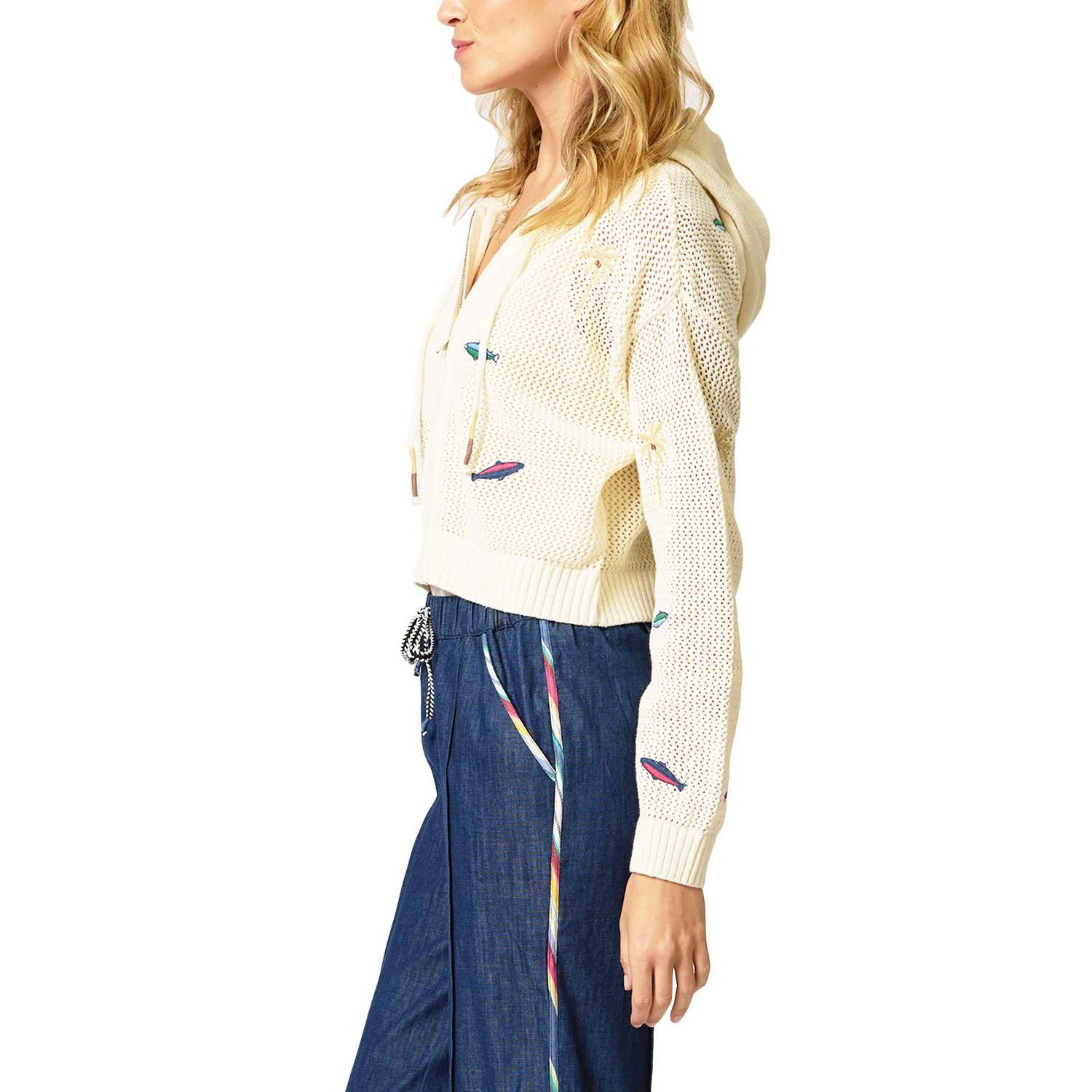 Women's Eden Palm Tree Mesh Cardigan