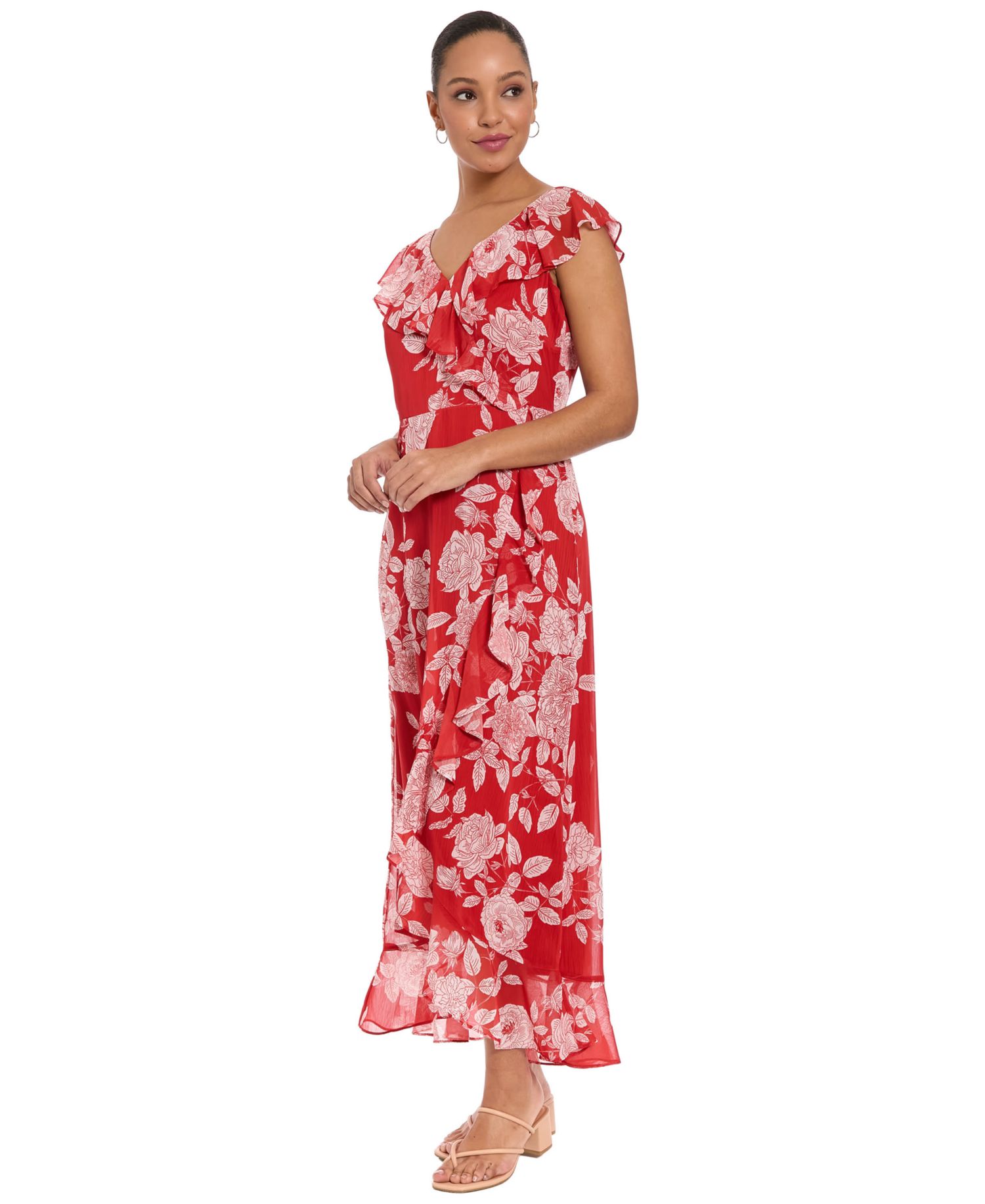 Petite V-Neck Short-Sleeve Dress