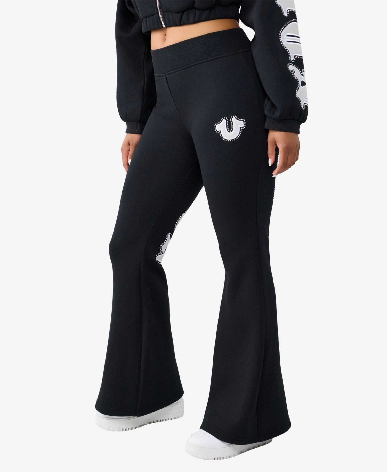 Women's Crystal Branded Flare Pants
