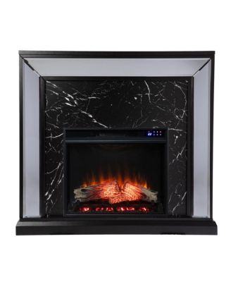 Trandling Mirrored Faux Marble Fireplace