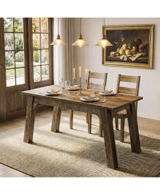 63 Inch Farmhouse Dining Table for 4-6, Kitchen Table For Kitchen and Dining Room