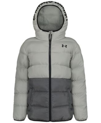 Boys' 8-20 Logo Full-Zip Puffer Hooded Jacket