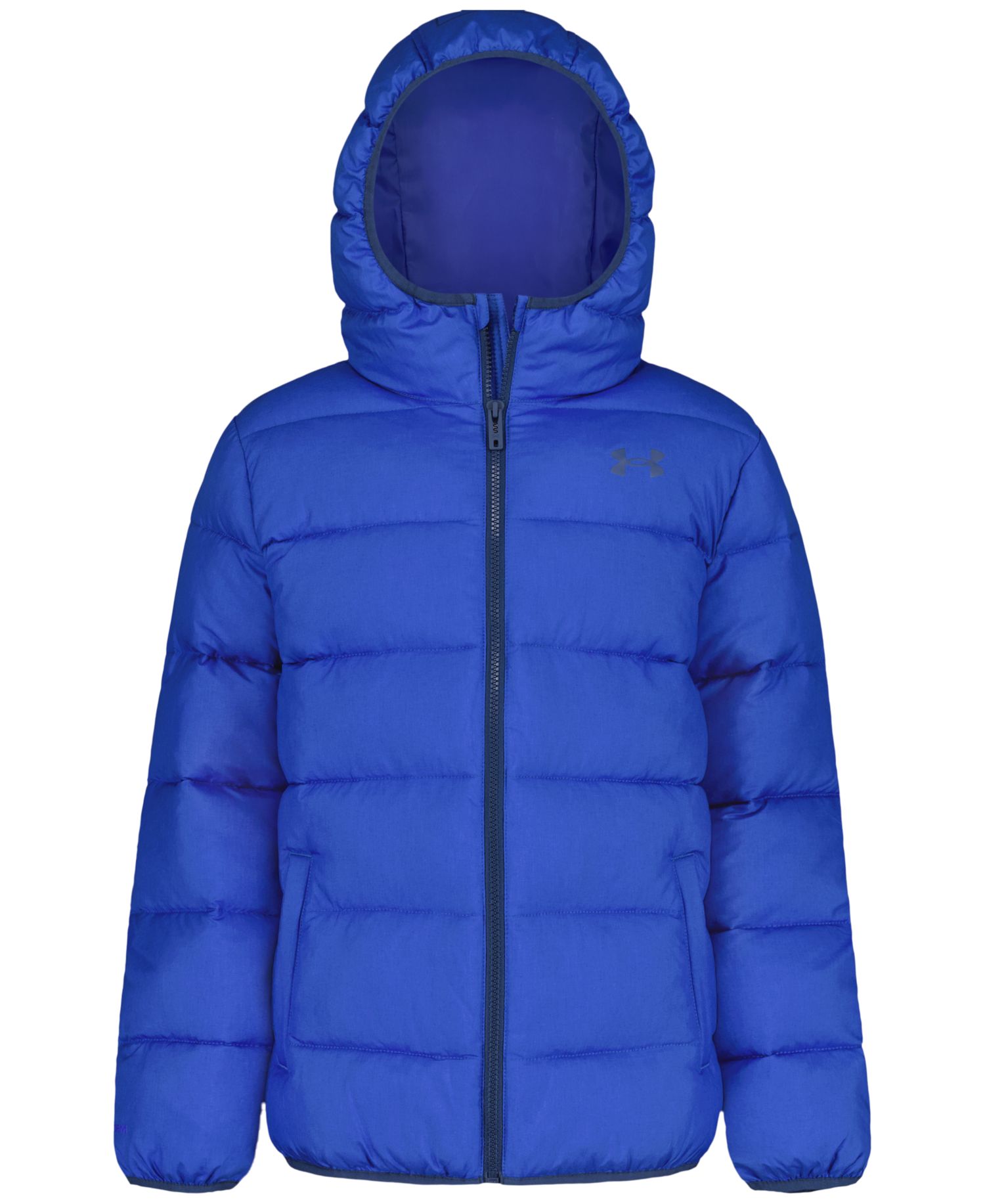 Boys' 8-20 Solid Logo Full-Zip Puffer Hooded Jacket