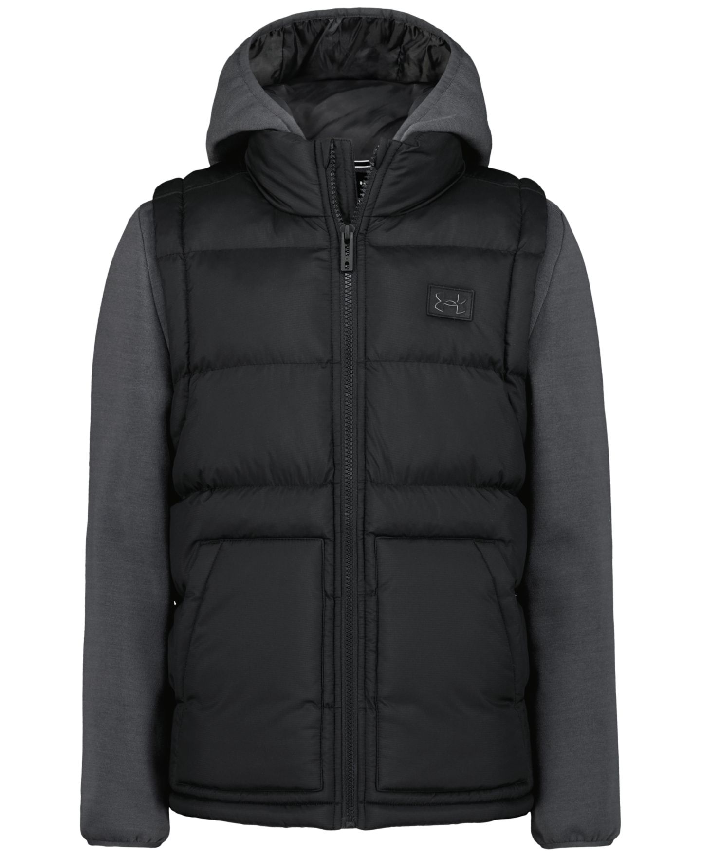 Куртка Under Armour Full-Zip Quilted Hooded Jacket для мальчиков, цвет: Чёрный — фото 1