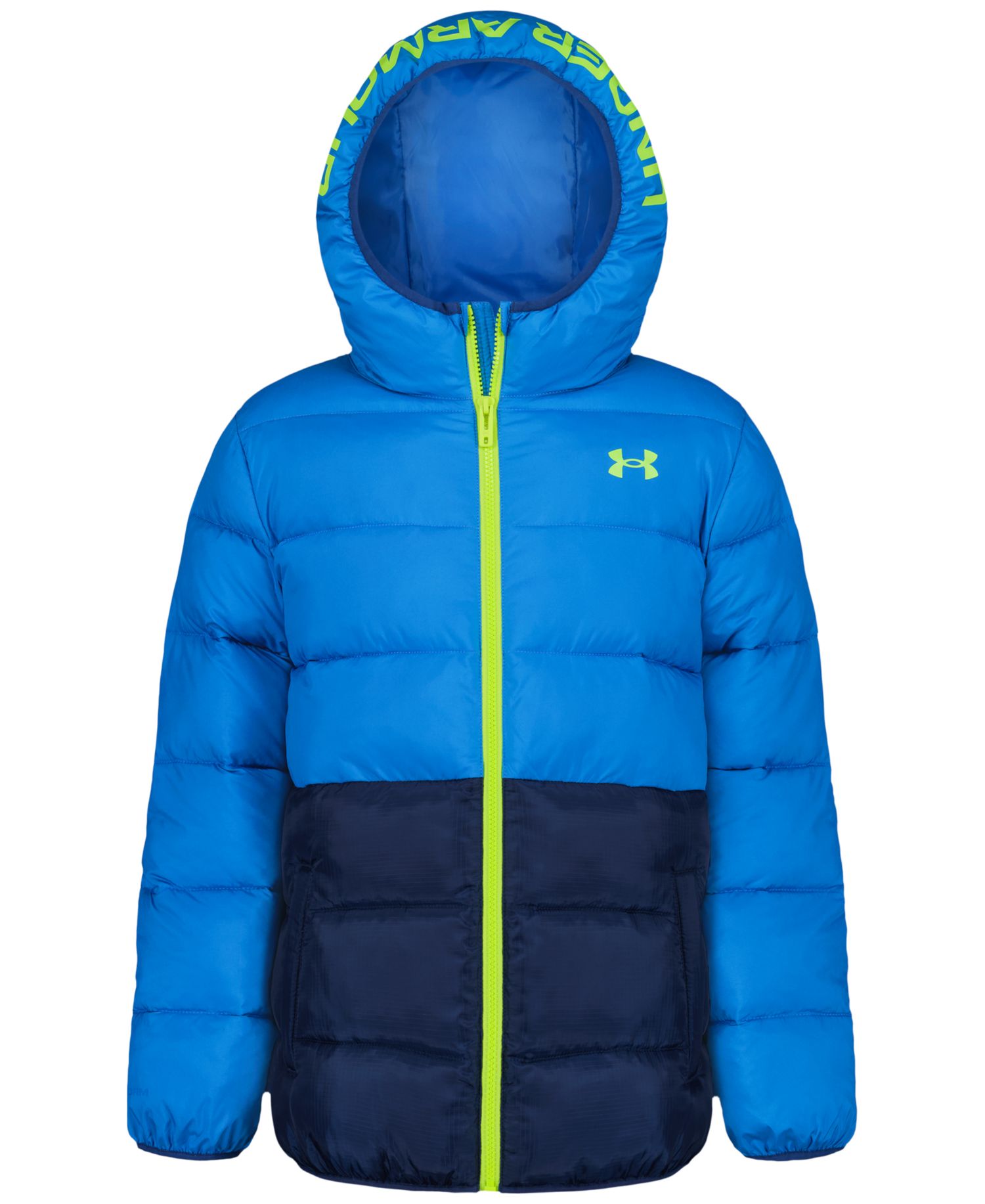 Boys' 8-20 Solid Logo Full-Zip Puffer Hooded Jacket