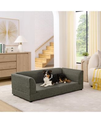 Comfortable Oversized Pet Sofa for Medium and Large Dogs Modern Rectangular Design with Backrest