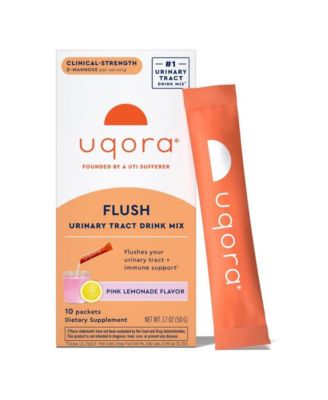 Flush - Urinary Tract with D-Mannose, Vitamin C, Vitamin B6, Potassium, Magnesium and Calcium - Gluten-Free - Pink Lemonade - 10 Packets