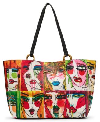 Faces Artwork Large Tote Handbag