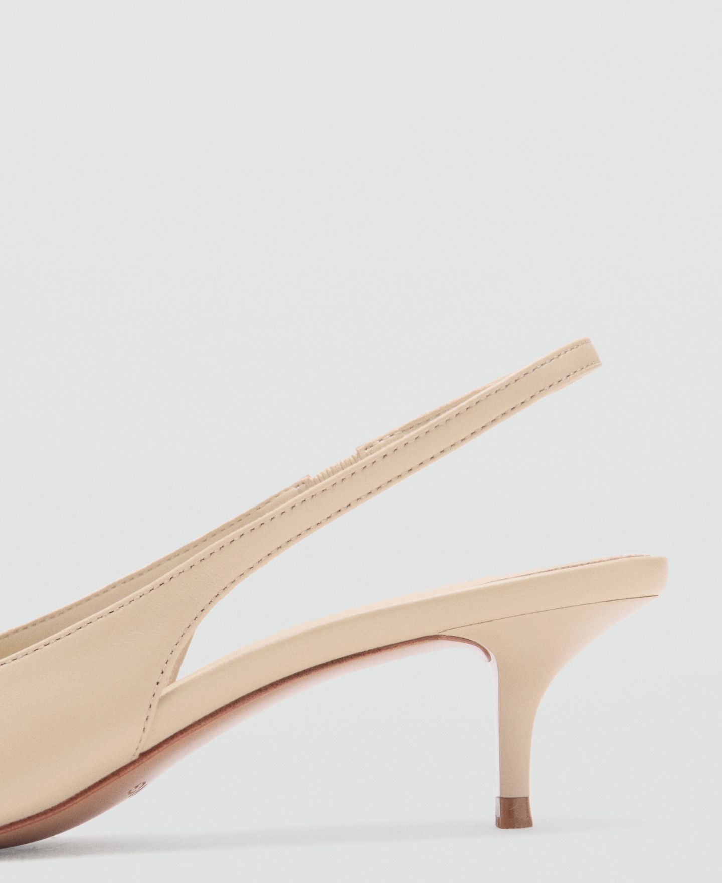 Женские туфли Mango Pointed-Toe Leather Heeled, цвет: Экрю — фото 3