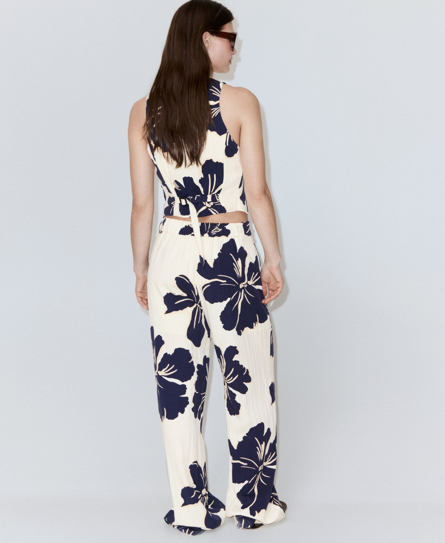 Women's Straight Floral-Printed Lyocell Pants