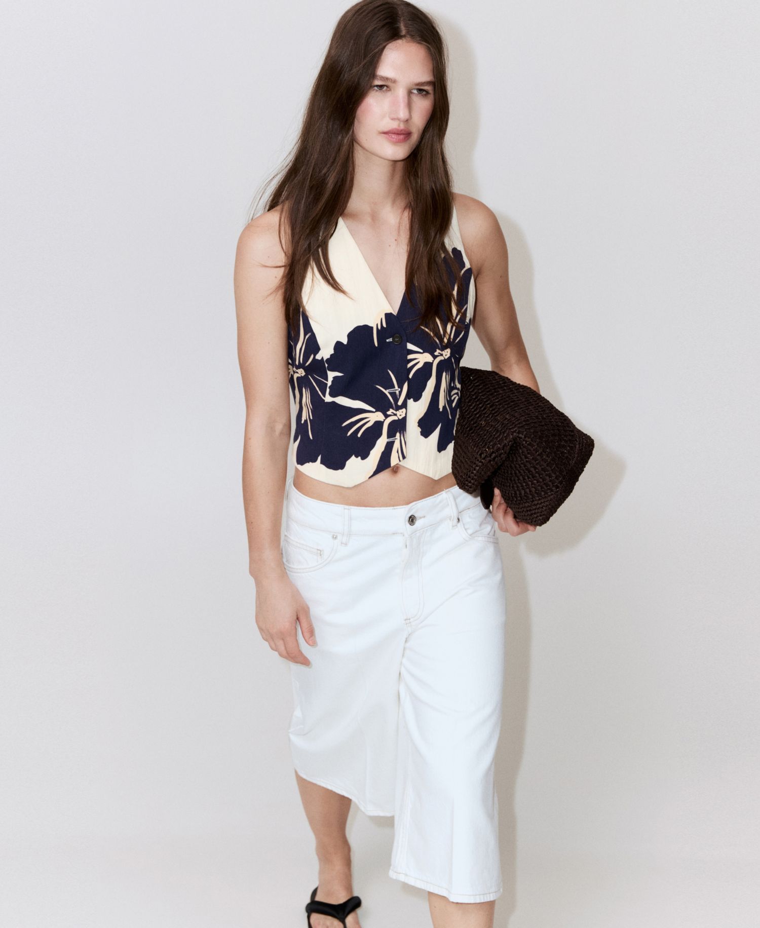 Women's Floral-Printed Lyocell Vest