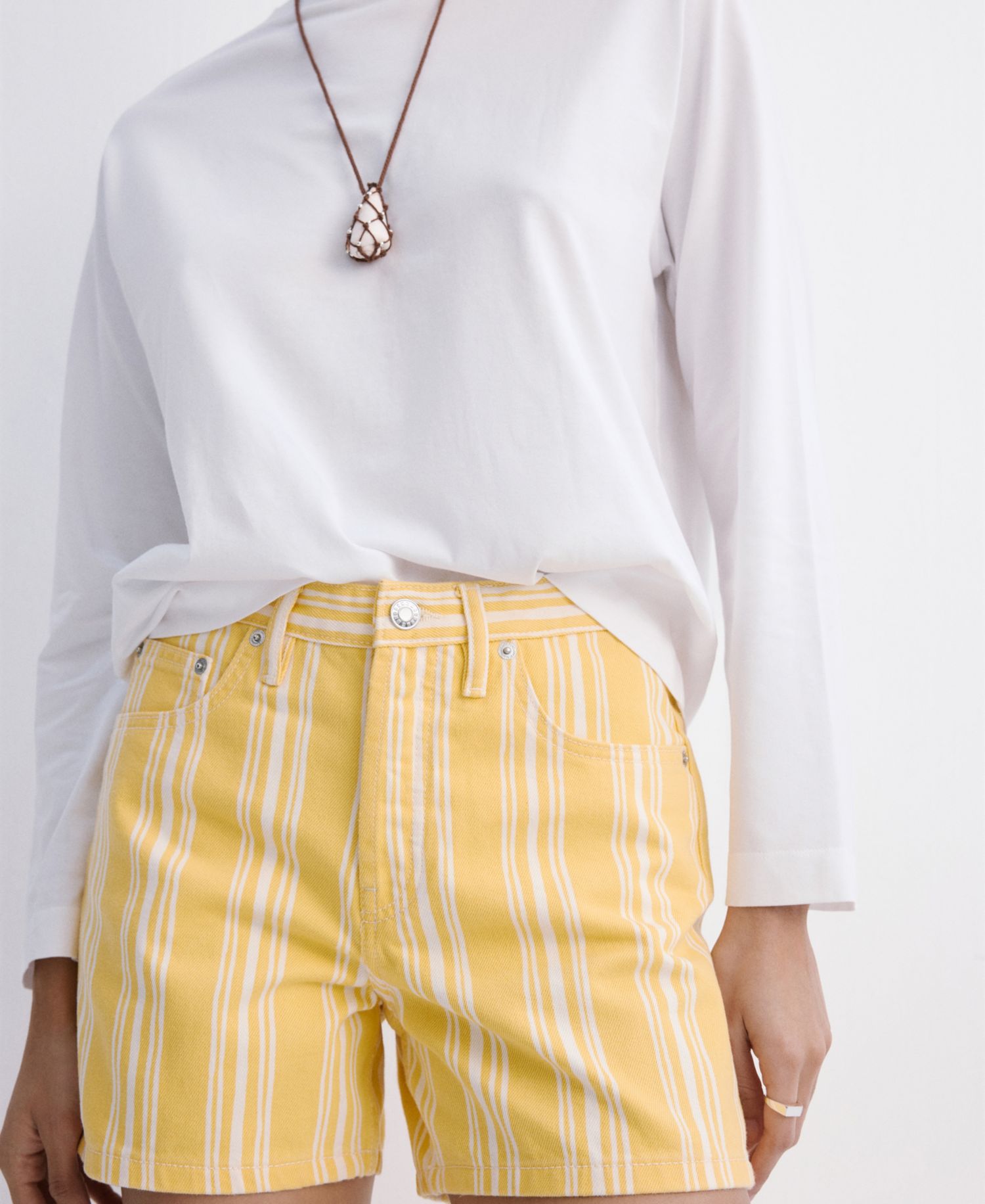 Women's Striped Straight-Fit Shorts