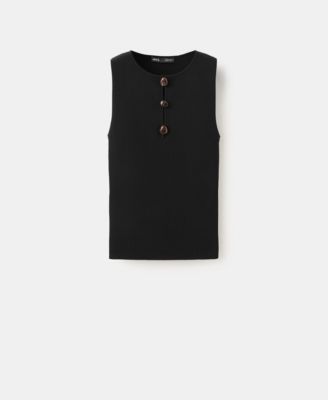 Women's Beads Ribbed Top