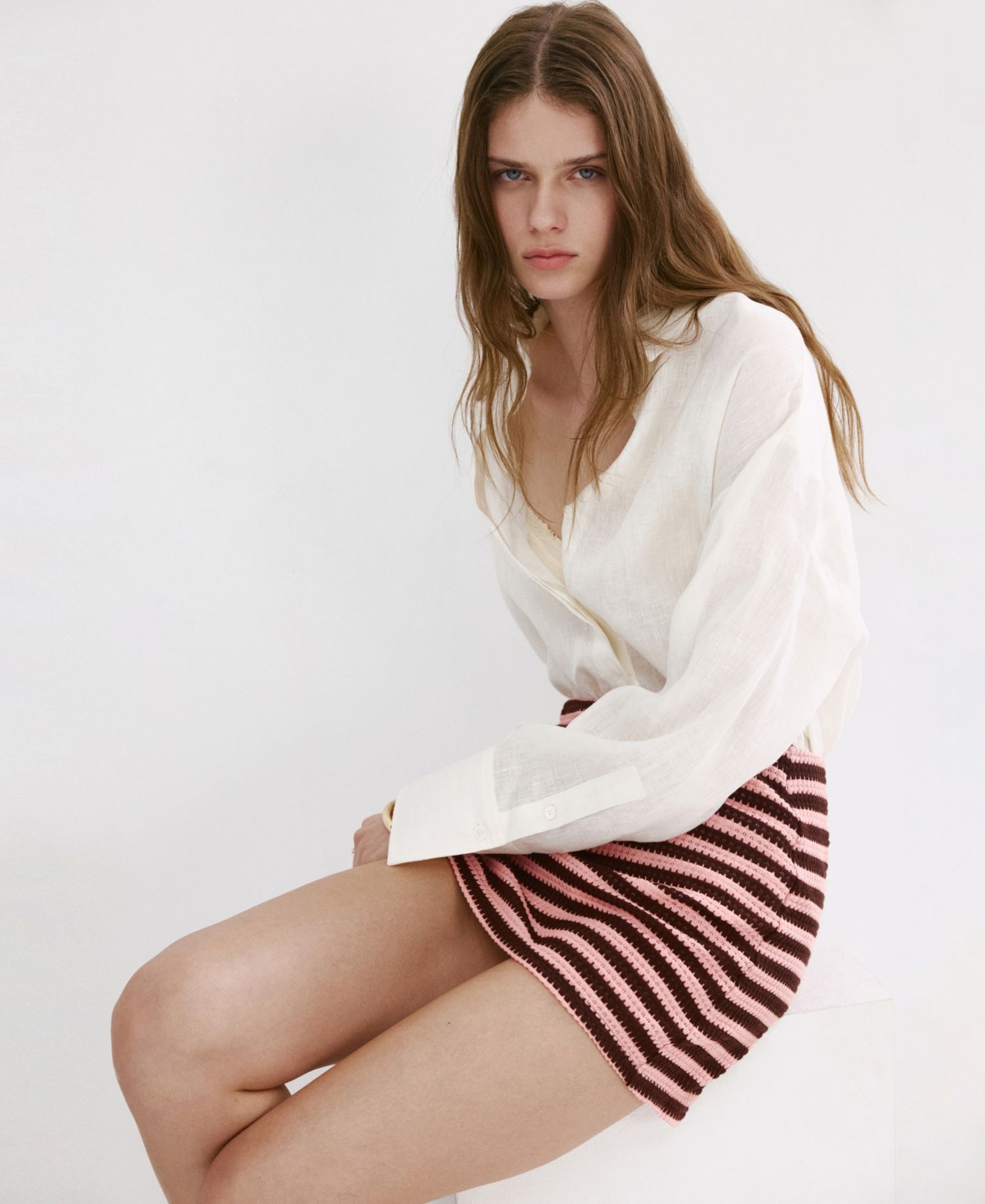 Women's Striped Knitted Skirt
