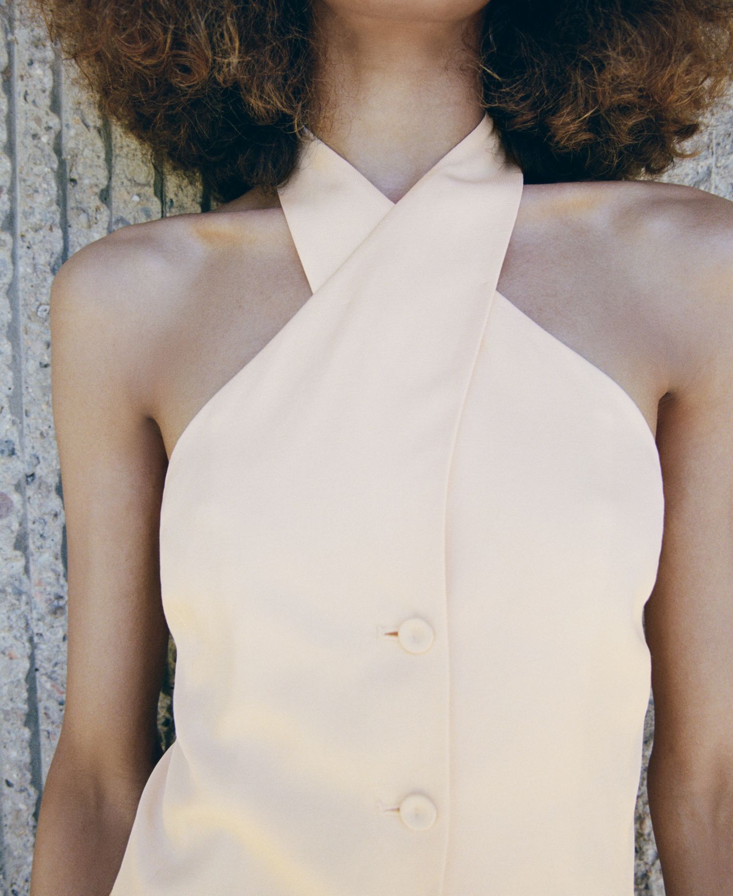 Women's Double-Breasted Linen Vest