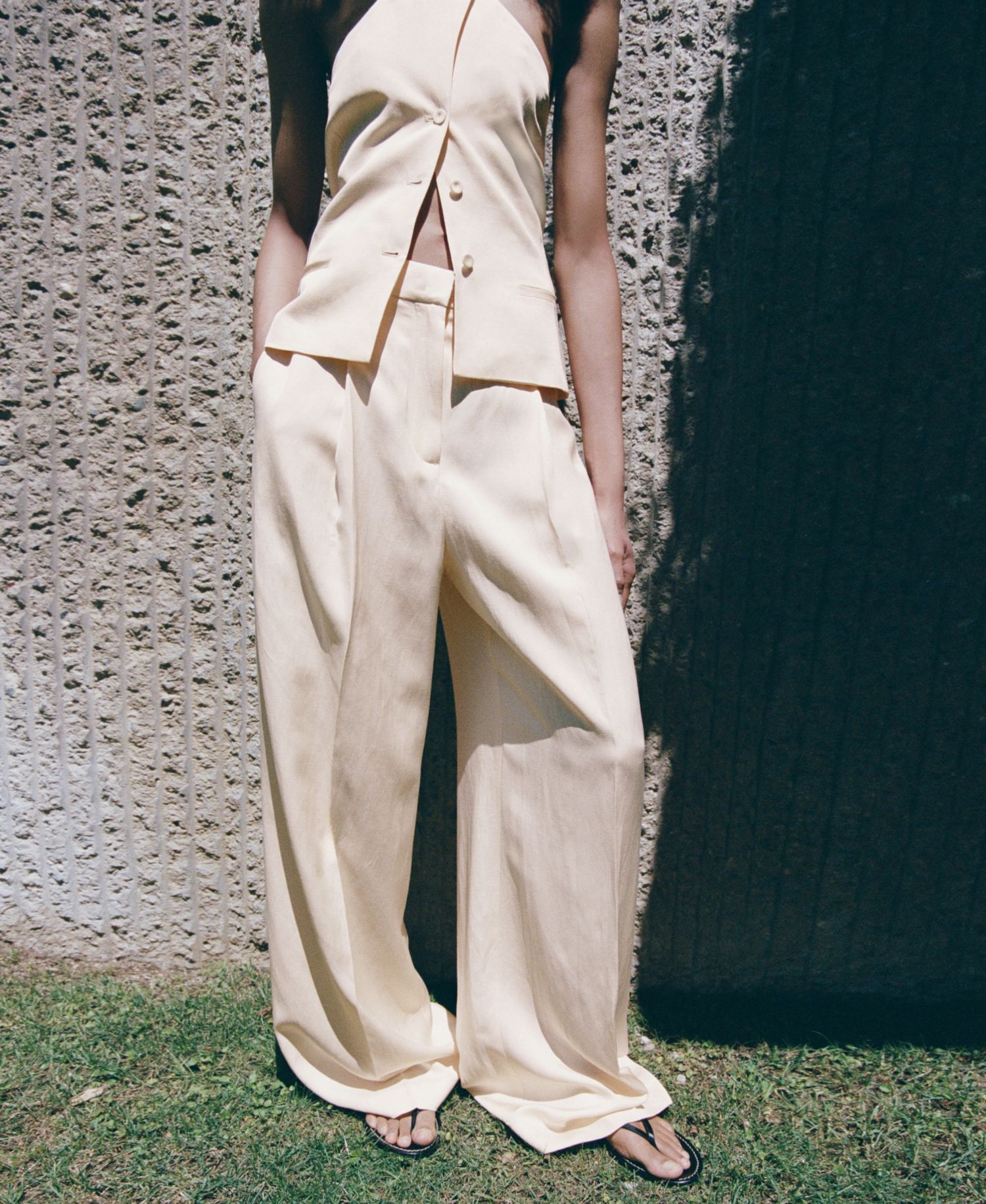 Women's Straight Linen-Blend Pants