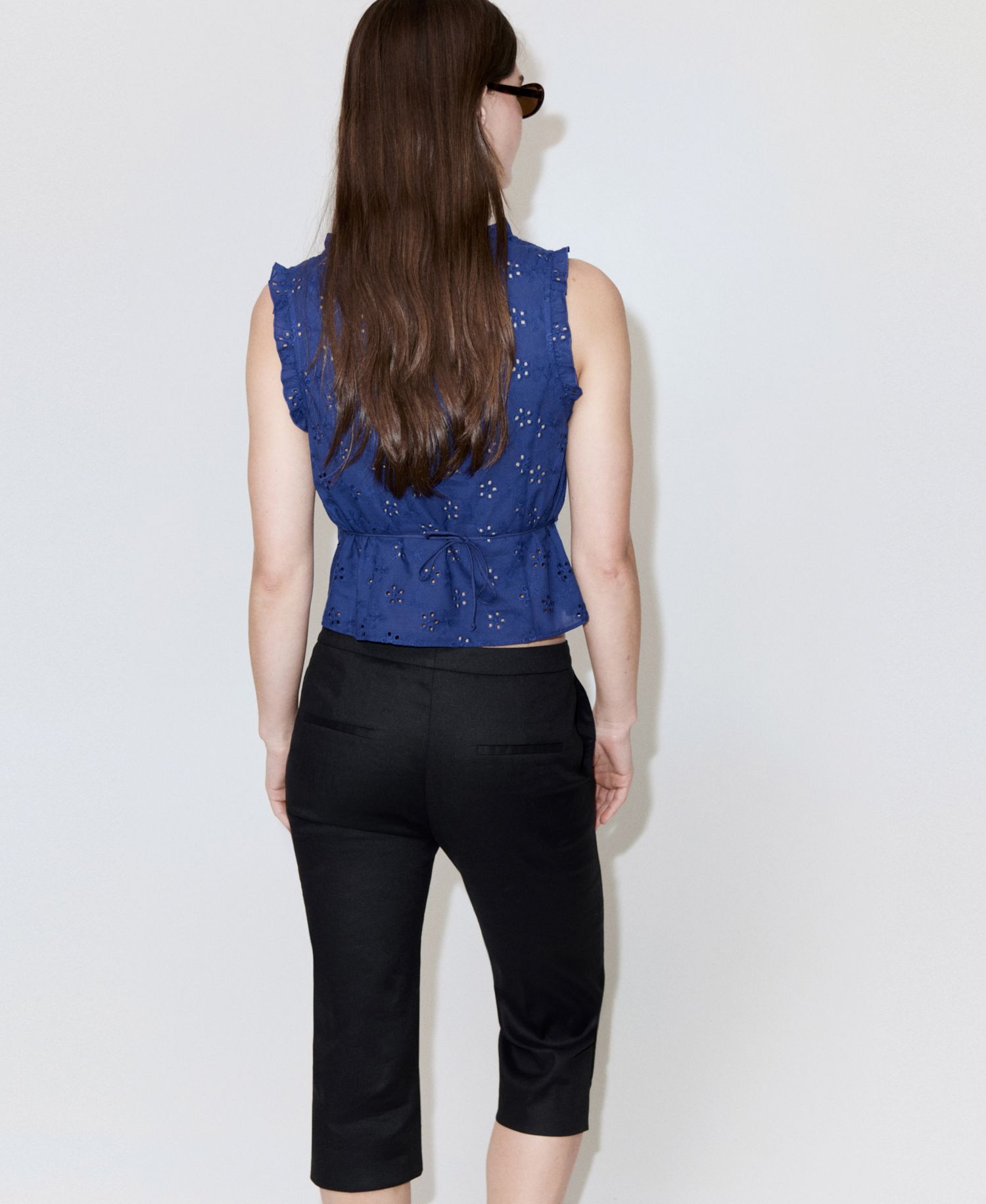Women's Openwork Embroidery Cotton Blouse