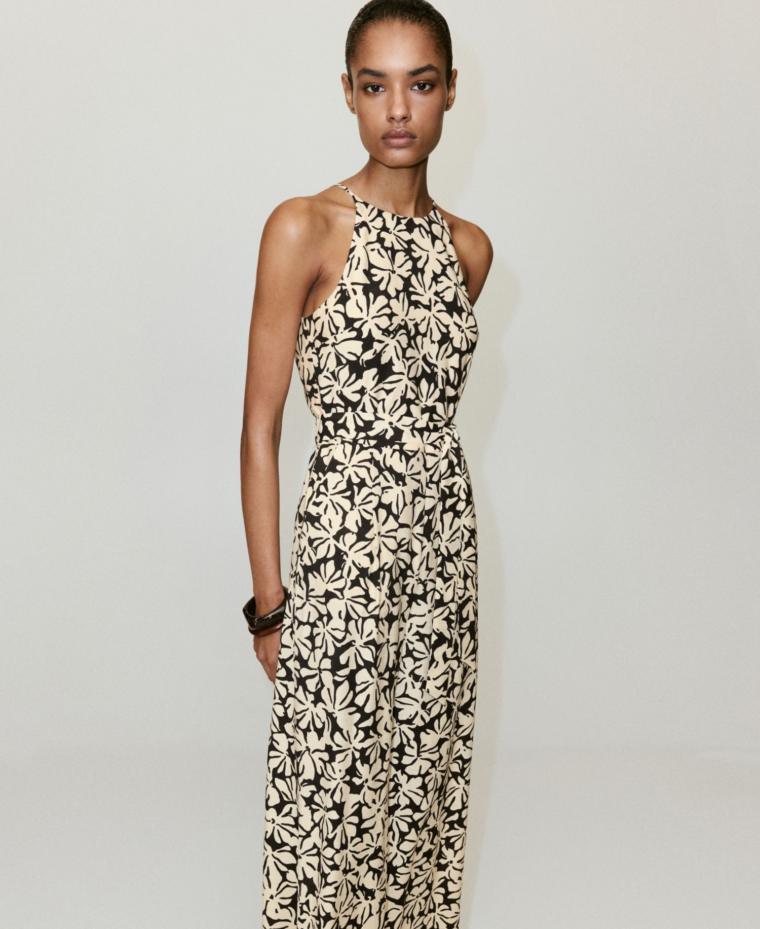 Women's Belted Floral-Printed Jumpsuit