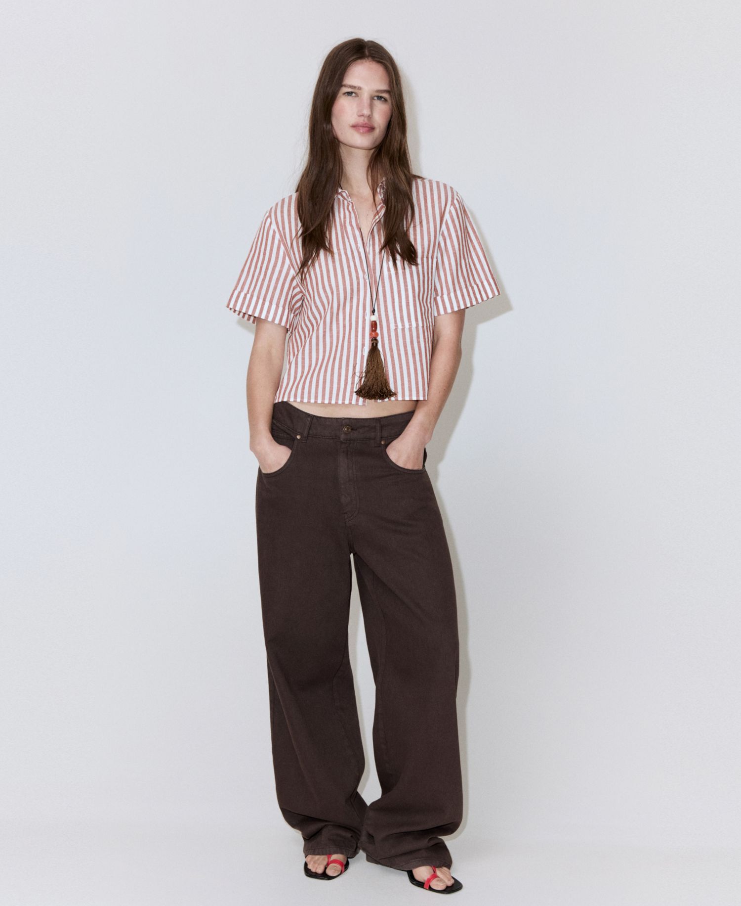 Women's Striped Cotton Linen Shirt