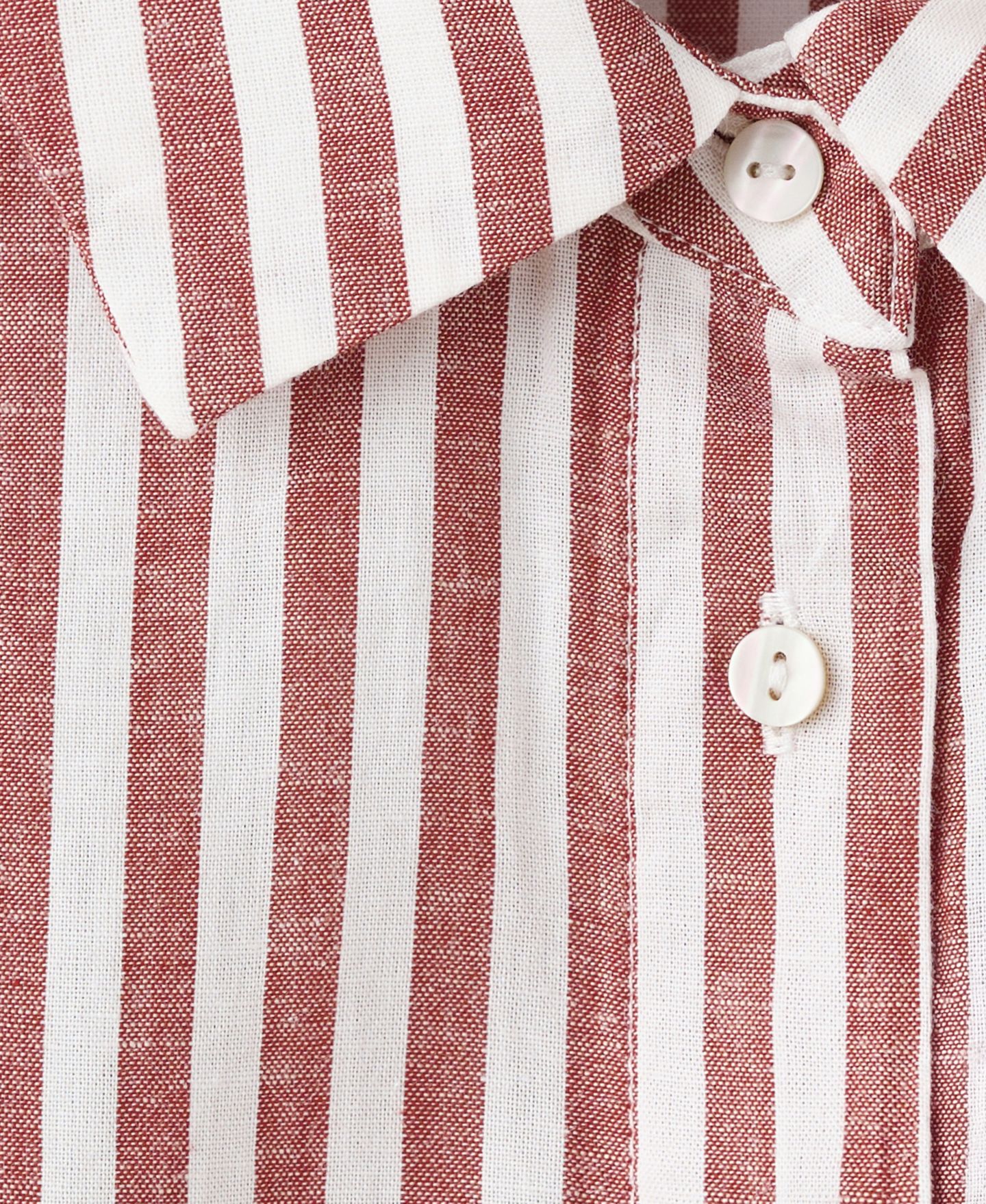 Женская рубашка Mango Striped Cotton Linen, цвет: Тёмно-бордовый — фото 8