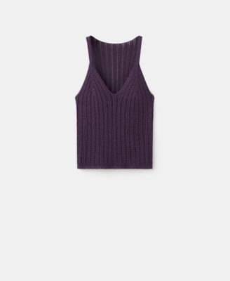 Women's Metallic Openwork Knit Top