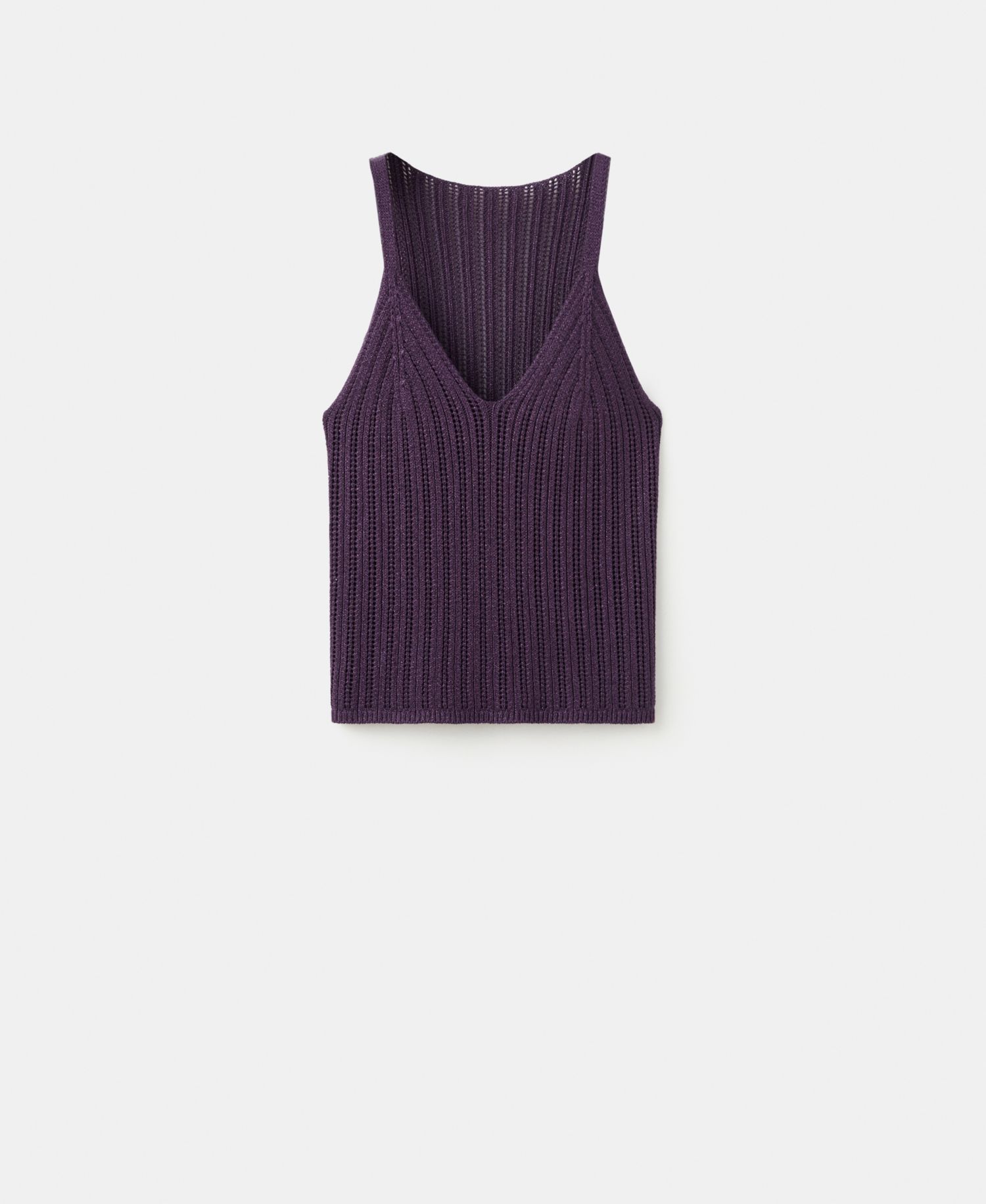 Women's Metallic Openwork Knit Top