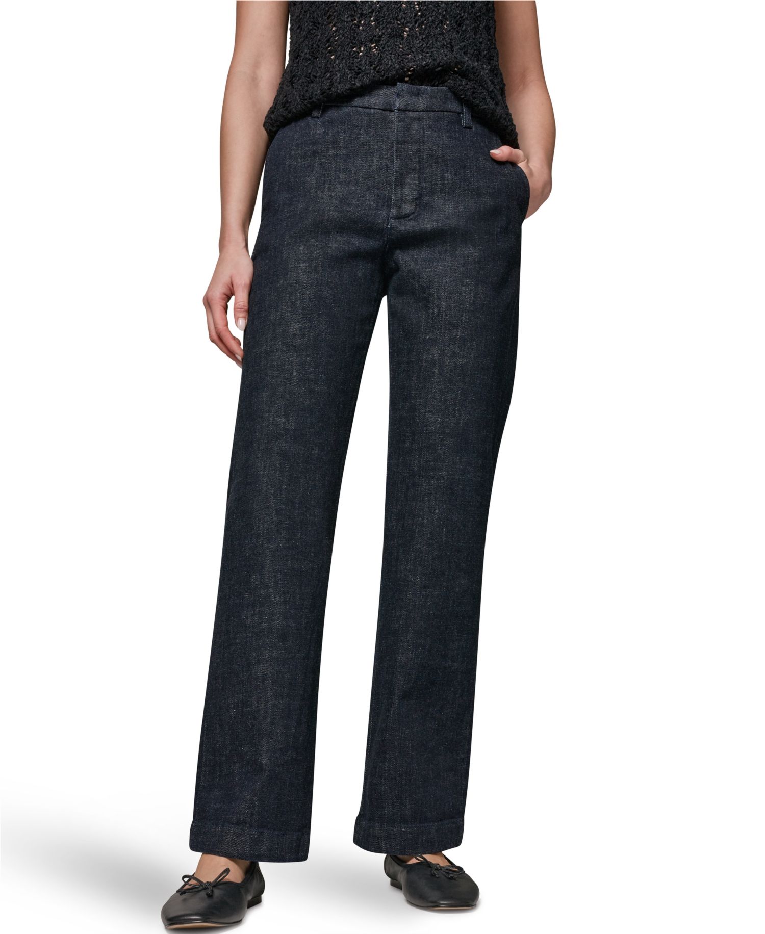 Women's Luxe Denim Mid Rise Modern Trousers
