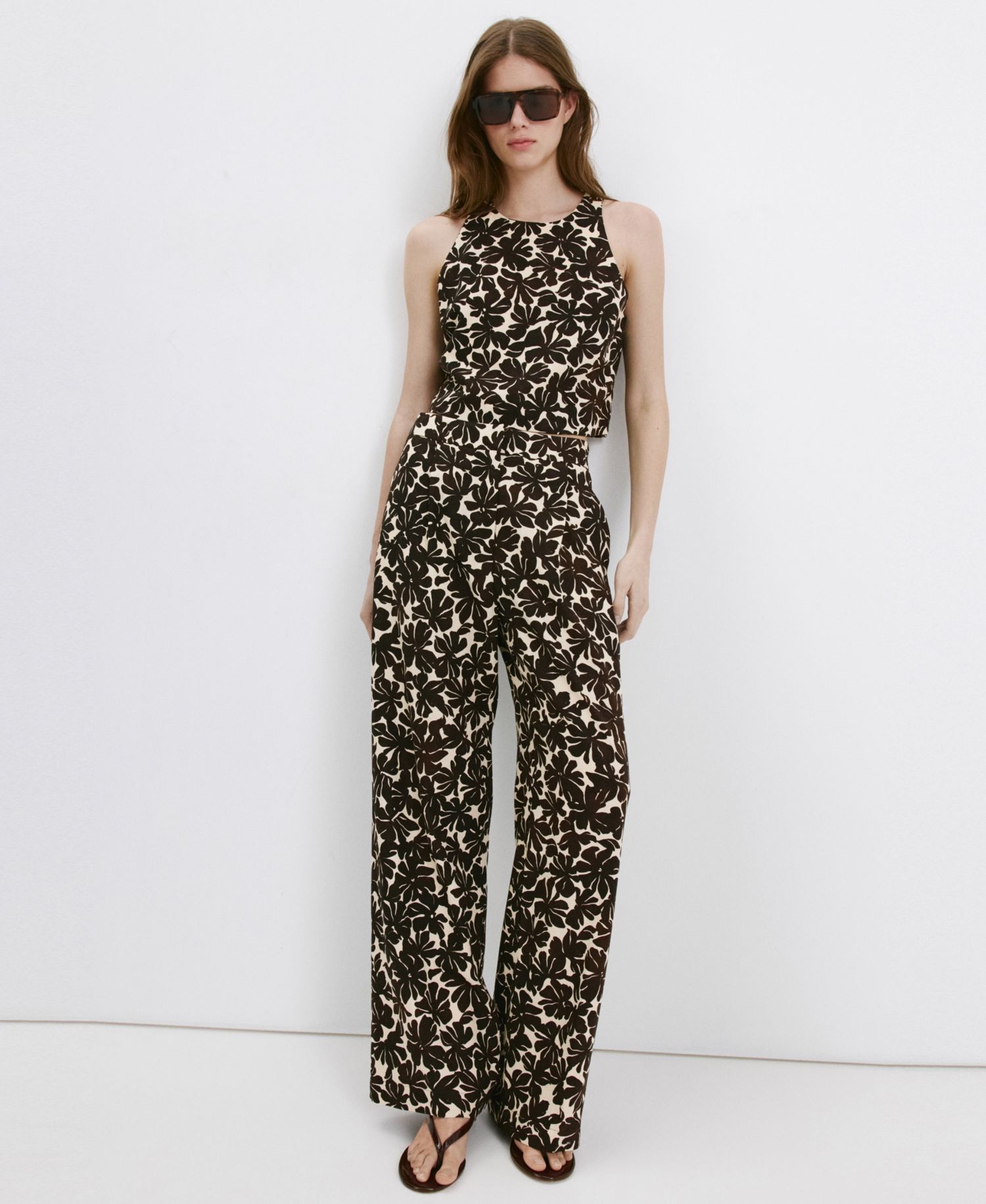 Women's Floral Print Straight Pants