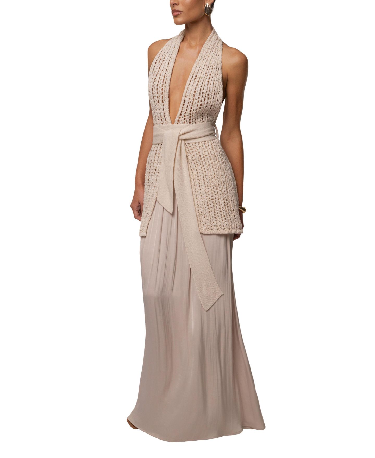 Женская юбка JLUXLABEL River Satin Maxi, цвет: Бежевый — фото 8