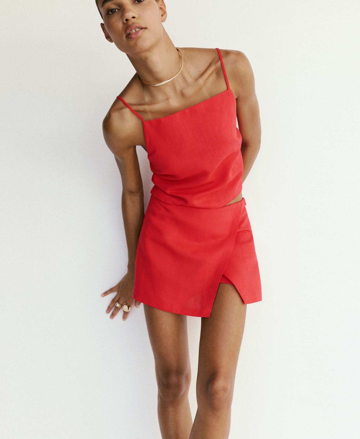 Women's Linen And Lyocell Blend Skort