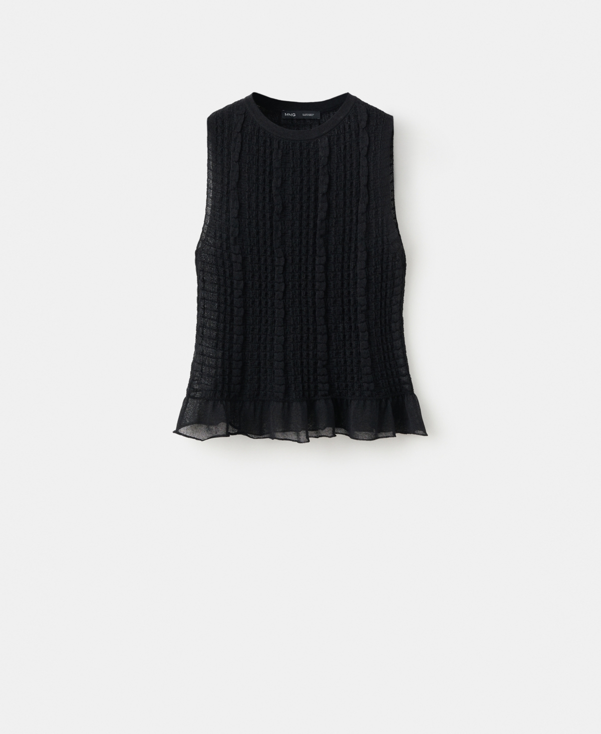 Mango Women's Ruffled Detail Shirred Top