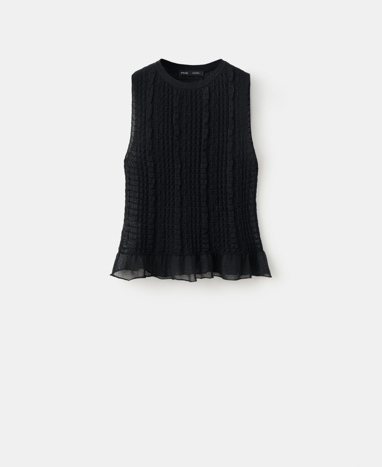 Women's Ruffled Detail Shirred Top