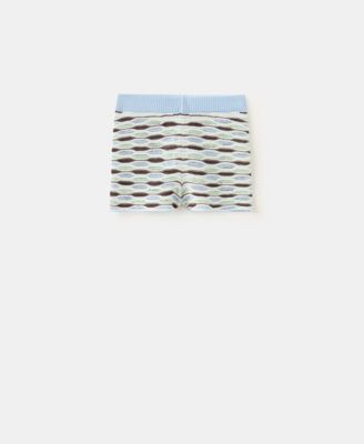 Women's Wavy Stripe Ribbed Knit Shorts