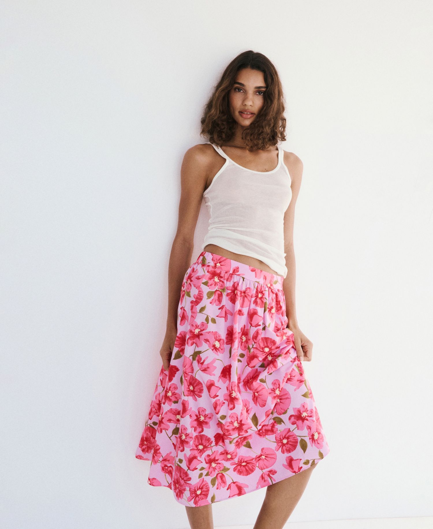 Women's Cotton Midi Skirt