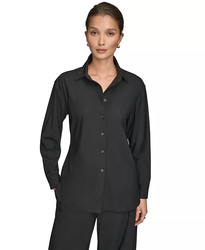 Women's 4-Way Stretch Knit Long Sleeve Button-Front Shirt - thumbnail 8