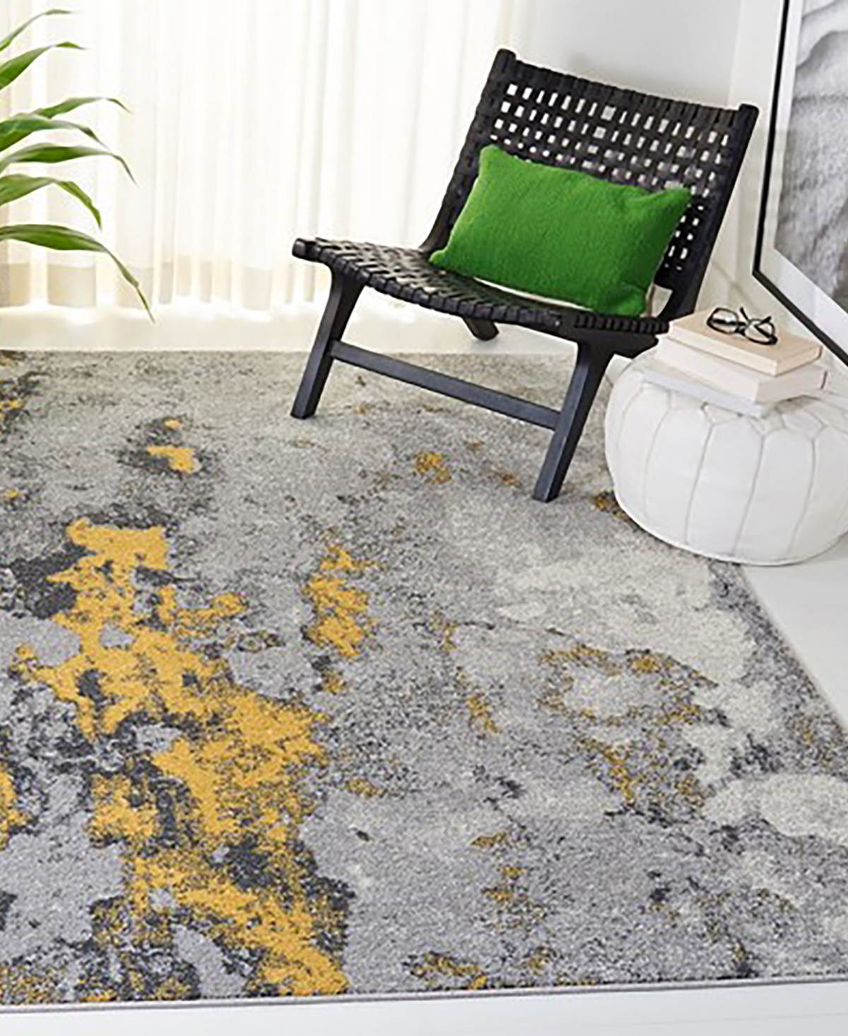Safavieh Adirondack 134 Gray and Yellow 5'1" x 7'6" Area Rug