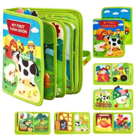 Детская игрушка Cowin Montessori Farm Busy Book, 10-Page Interactive Book, Ages 1+