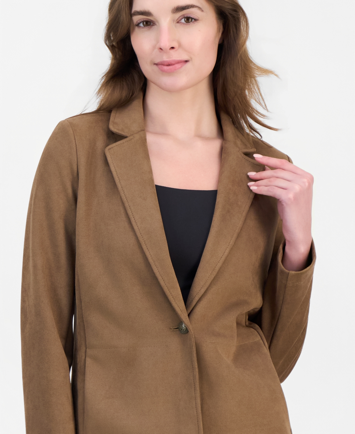 Nautica Women's Faux-Suede Blazer