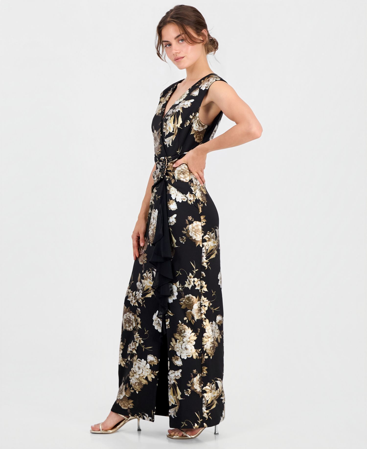 Petite Floral Ruffle Maxi Dress