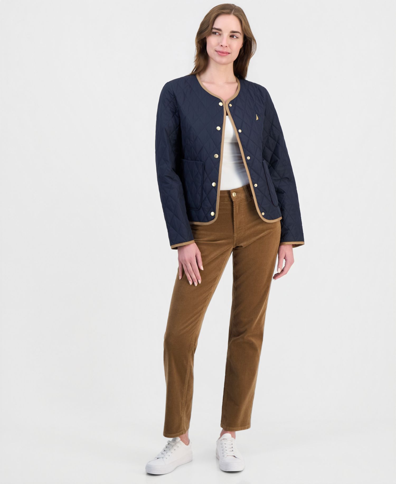Women's Quilted Collarless Jacket