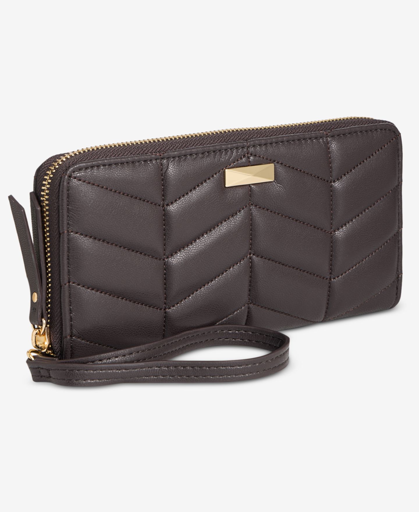 Женский кошелёк I.N.C. International Concepts Hazell Chevron Quilted Zip-Around Wallet, цвет: Шоколадный сливовый — фото 2