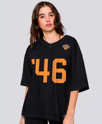 Women's Black New York Knicks Oversized Football T-Shirt