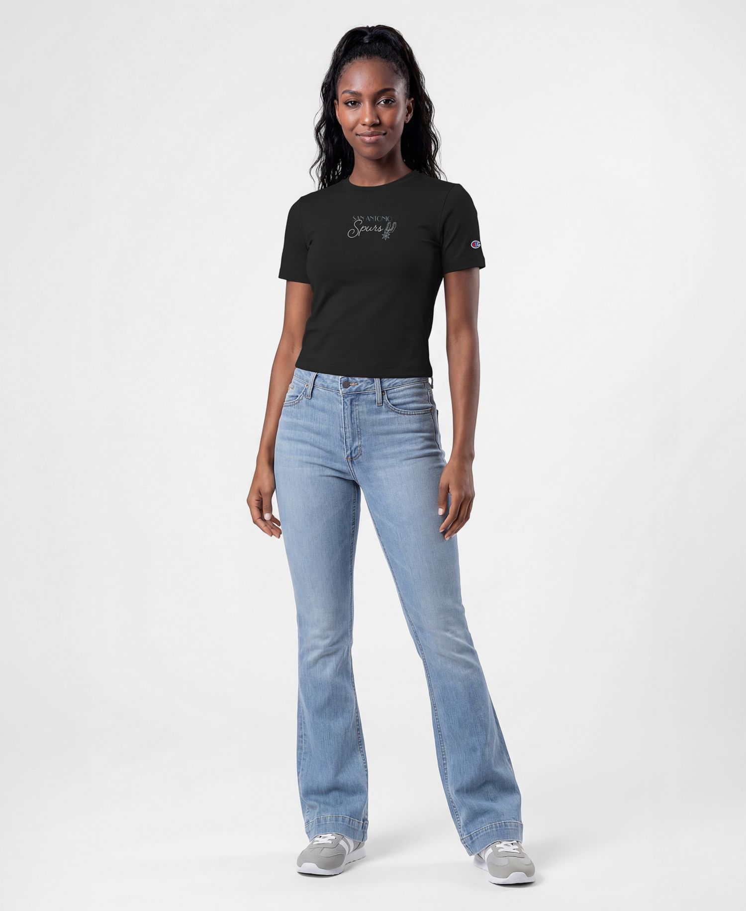 Women's Black San Antonio Spurs Soft Touch Fitted T-Shirt