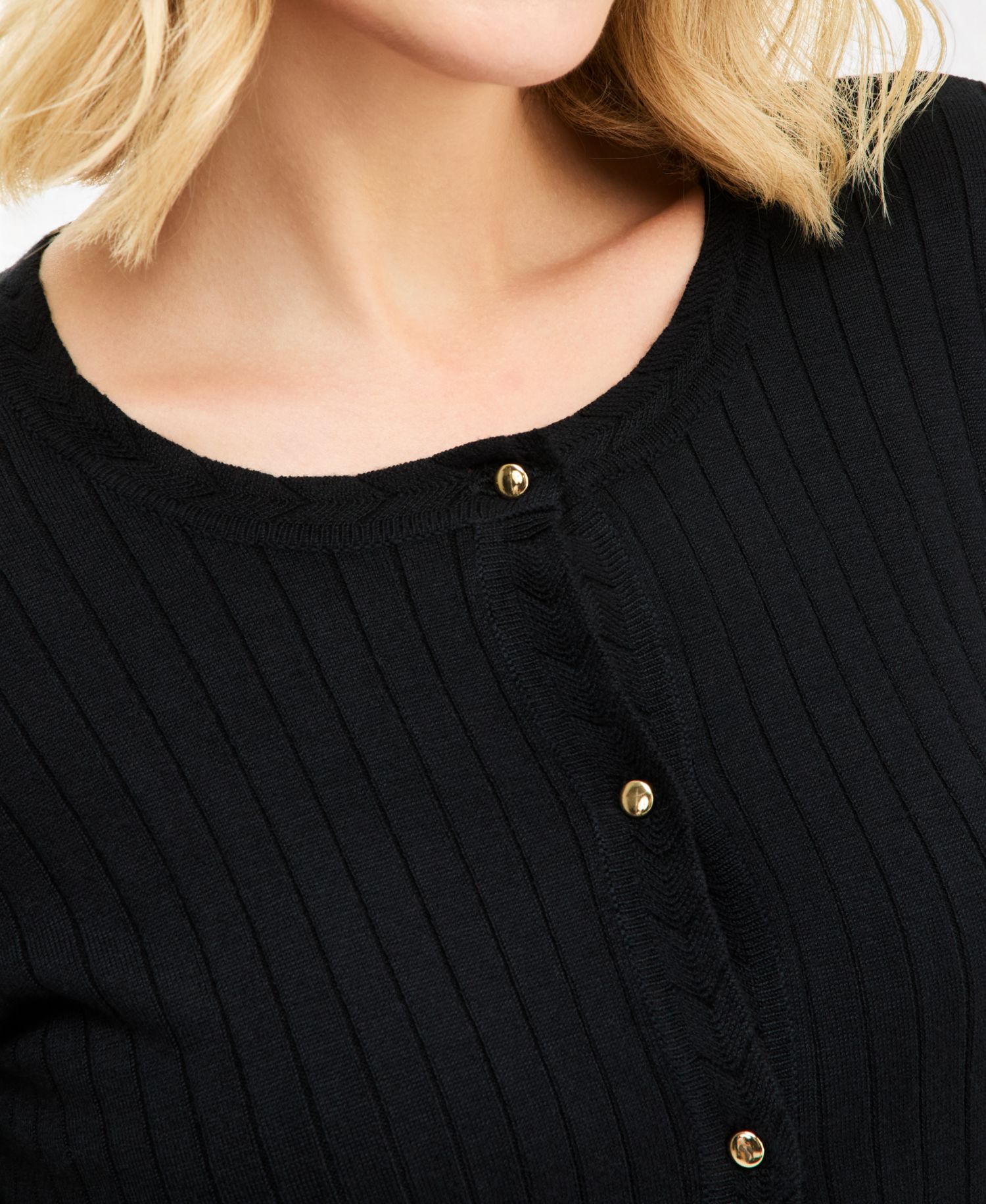 Petite Ribbed Button-Down Cardigan Sweater