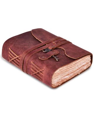 Vintage Handmade Deckle Edge Journal Key Closure