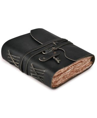 Vintage Handmade Deckle Edge Journal Key Closure